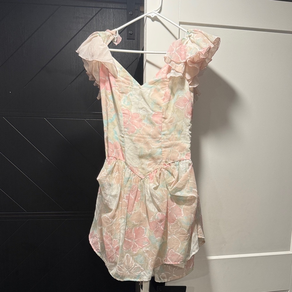 Vintage Chic Ruffled Floral Mini Dress